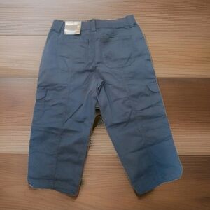 Style & Co Utility Capris Blue Mid Rise Comfort Waist Bungee Hem Straight NWT